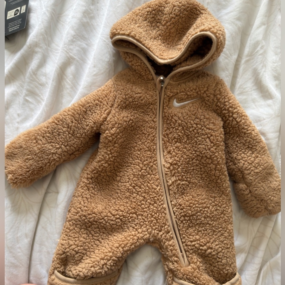 Cozy Tan Fleece Baby One Piece